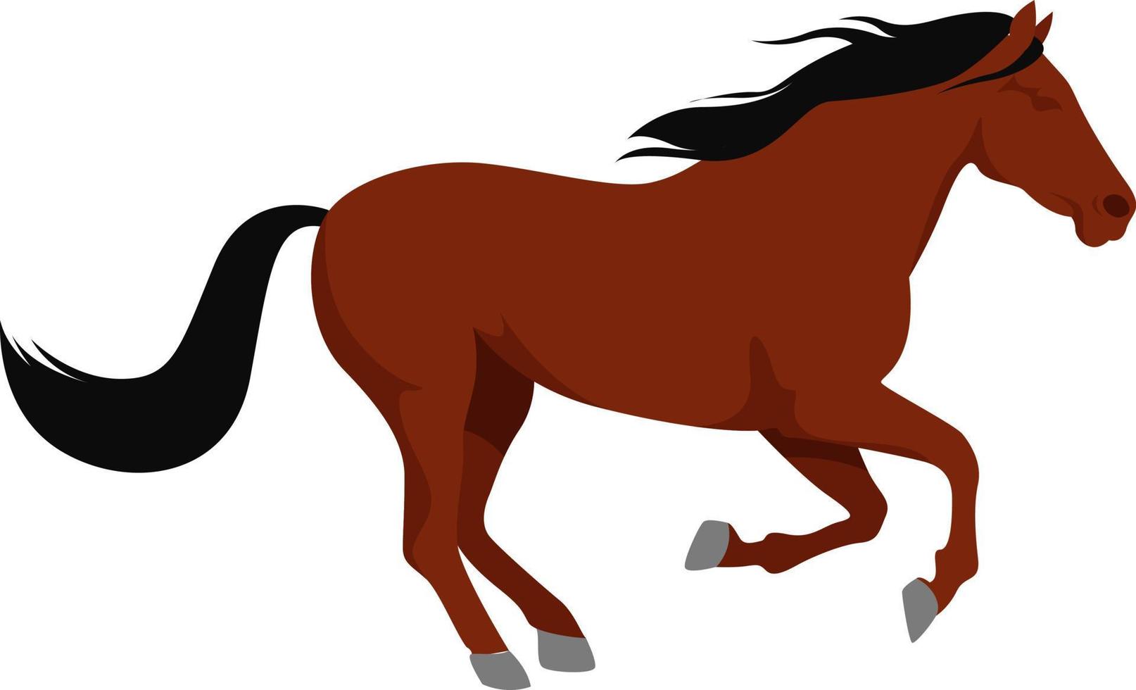 Horse running, illustration, vector on white background