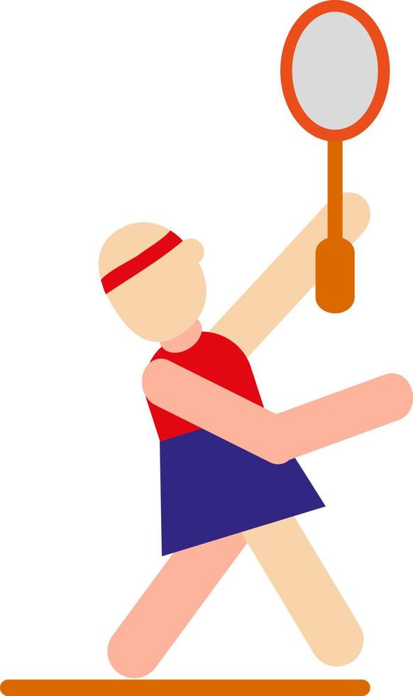 Badminton play, illustration, vector on a white background.