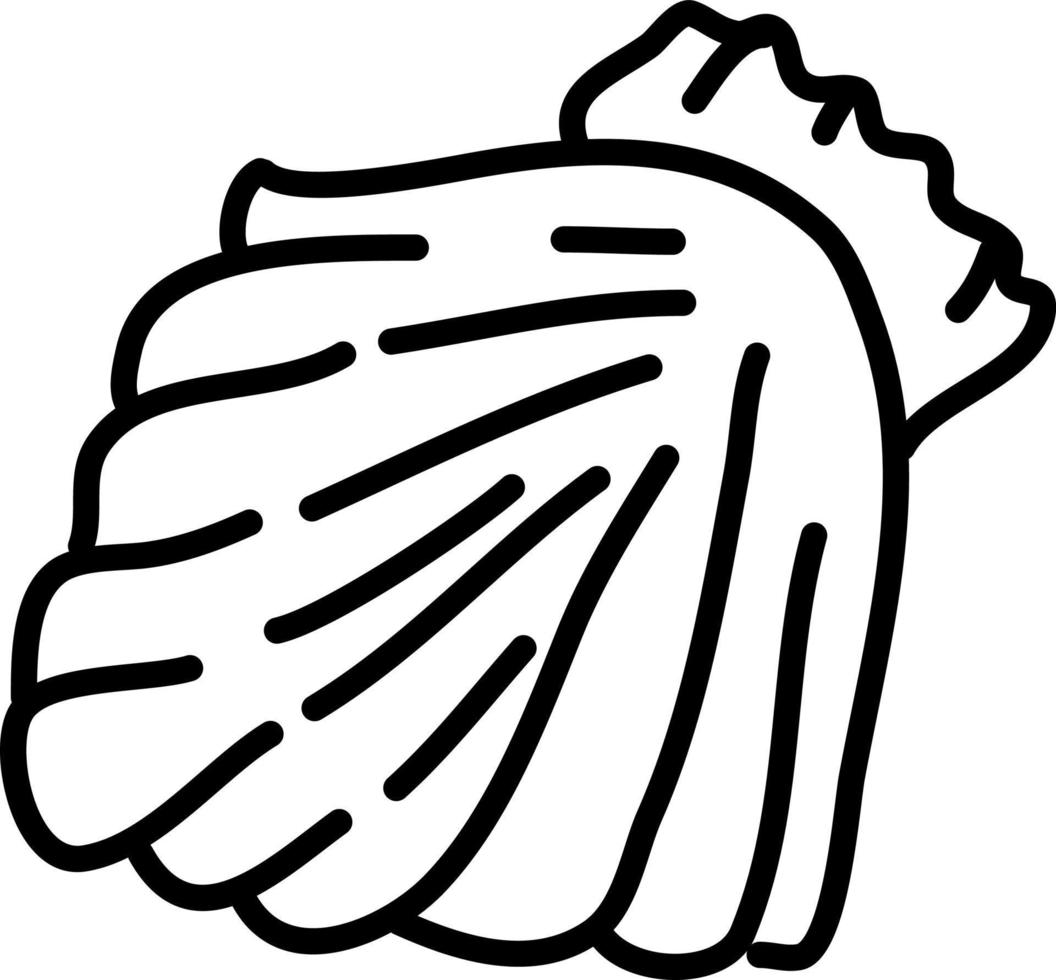 Closed sea shell, illustration, vector on a white background