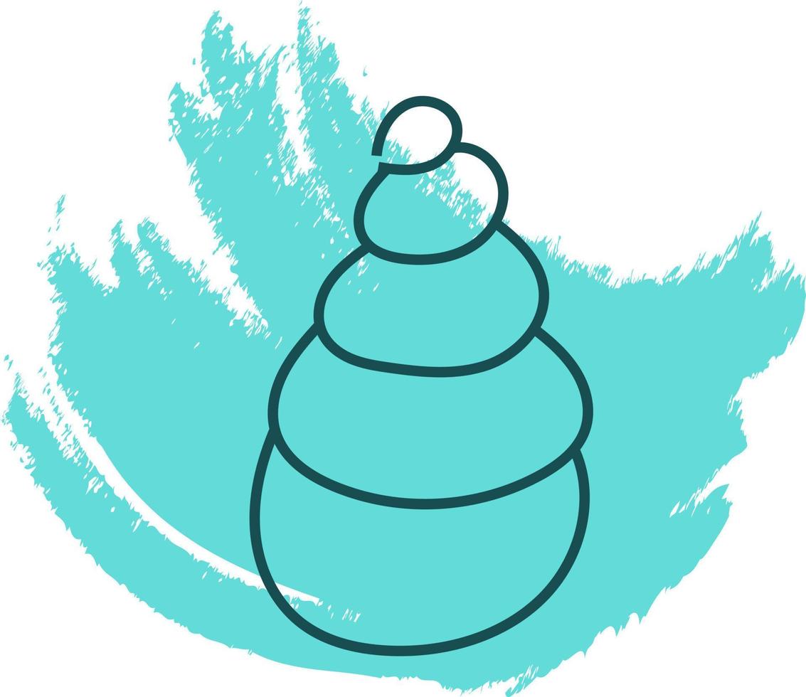 Boring turret snail seashell, icon illustration, vector on white background