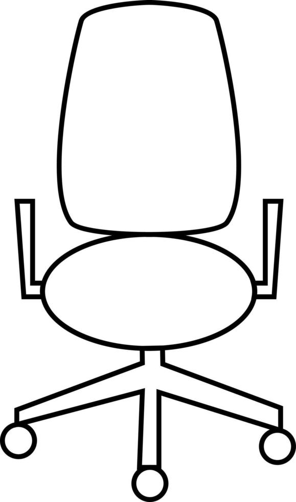 White office chair, icon illustration, vector on white background