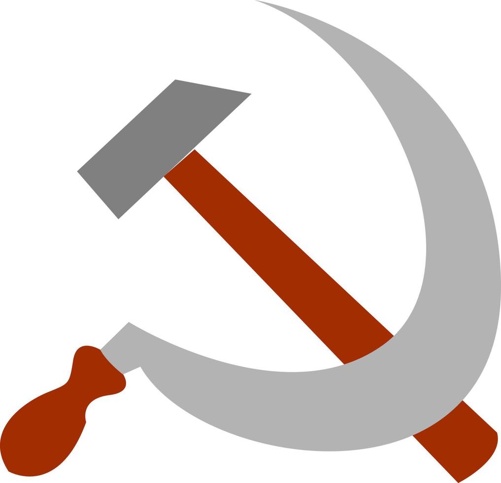 Hammer and sickle, illustration, vector on white background.