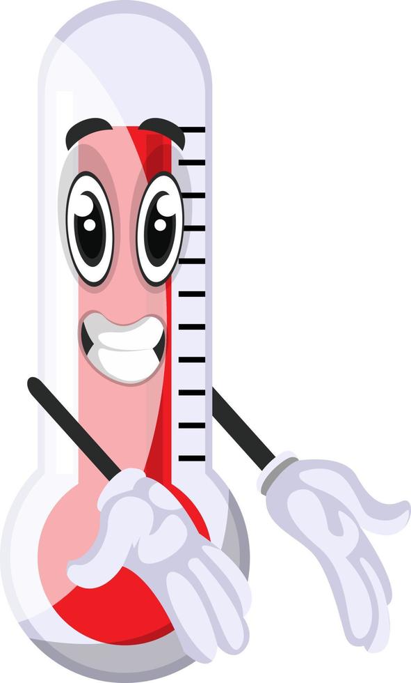 Thermometer is gentleman, illustration, vector on white background.