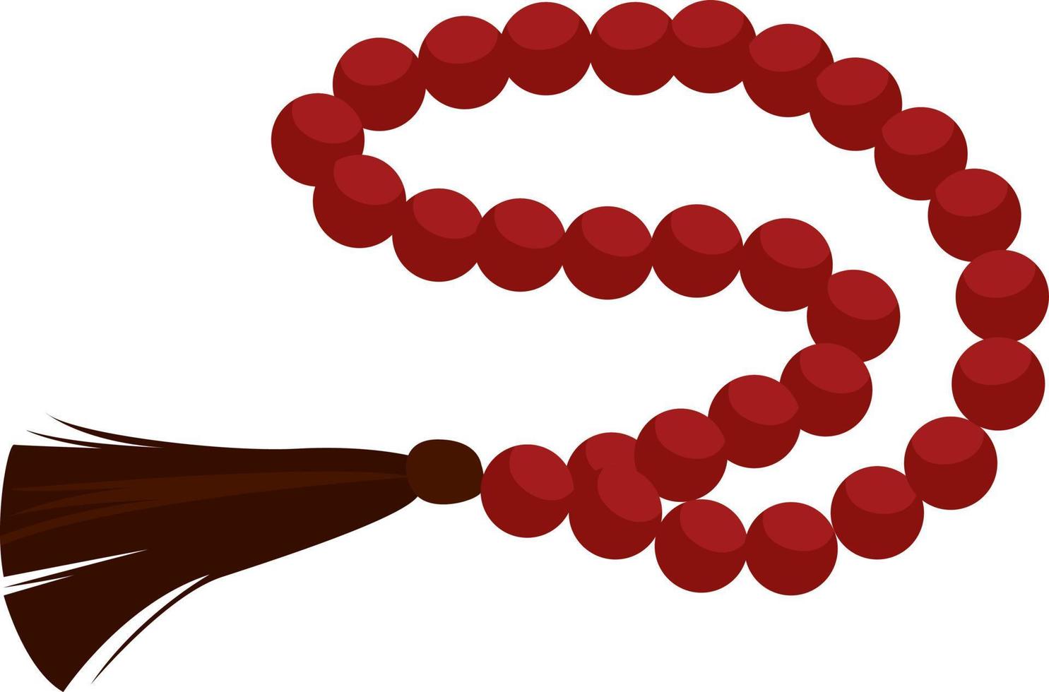 Prayer beads, illustration, vector on a white background.