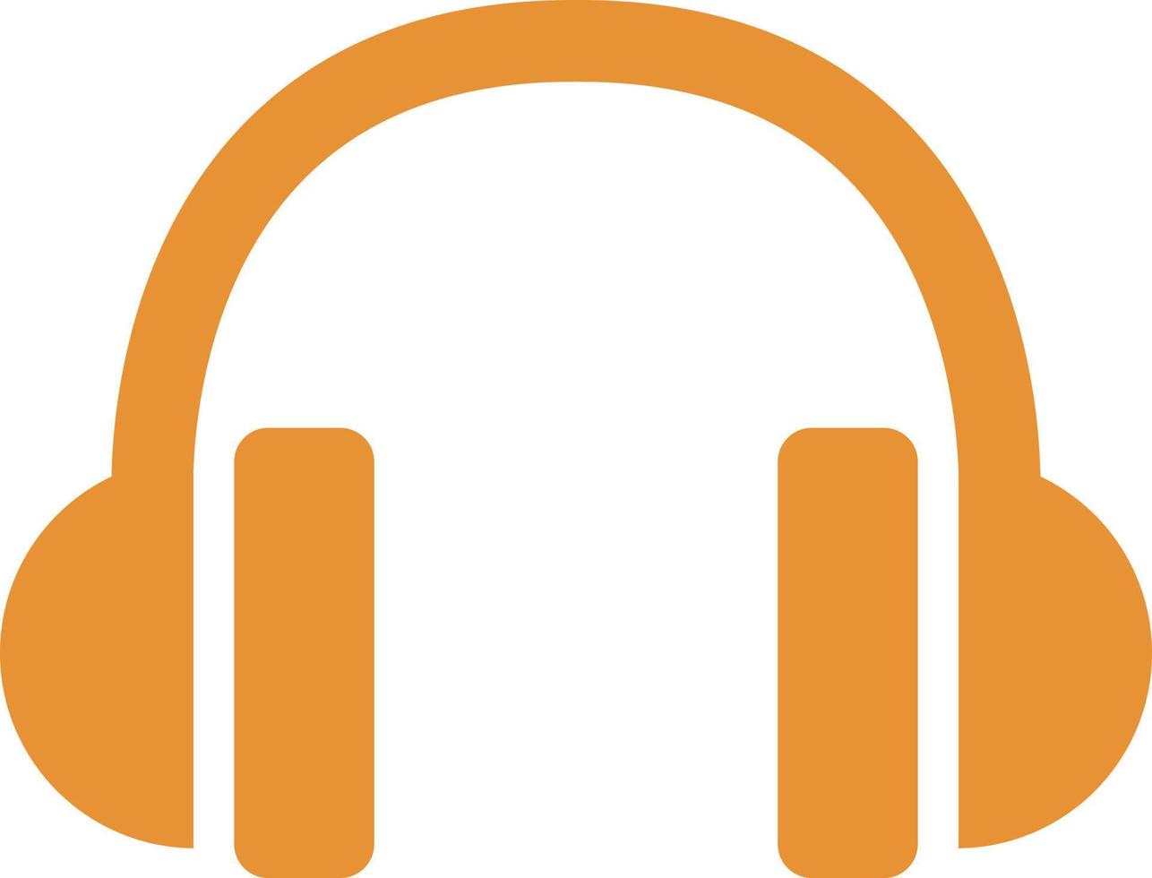 Orange headphone, illustration, on a white background. vector