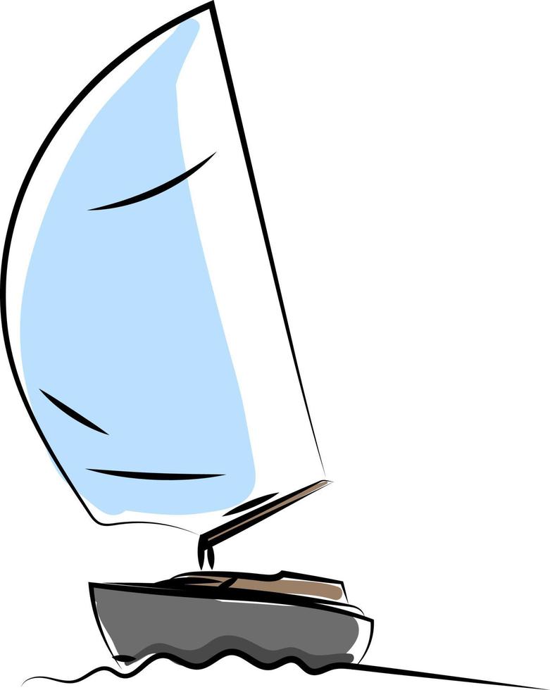 Sailboat, illustration, vector on white background.