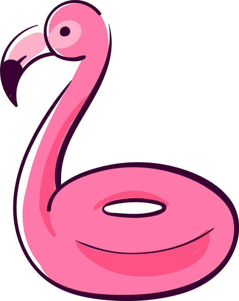 Anillo de natación Flamingo, ilustración, vector sobre fondo blanco.