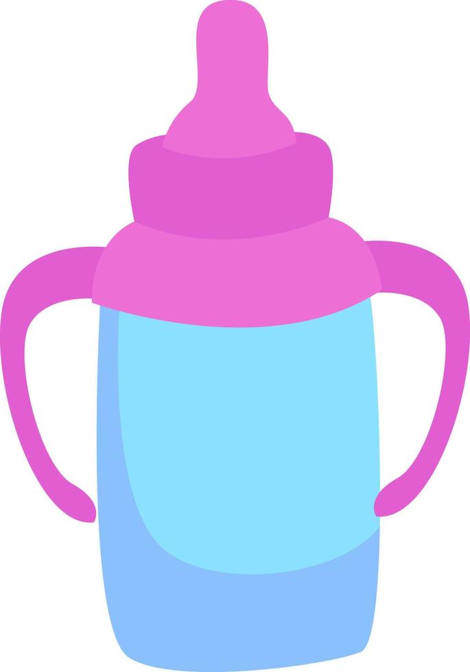 Baby bottle, illustration, vector on white background.