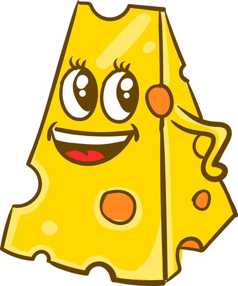 Happy cheese, illustration, vector on white background