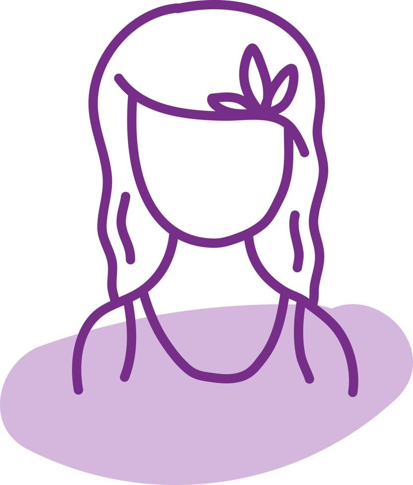 chica de rosa con el pelo suelto, ilustración, vector, sobre un fondo blanco. vector