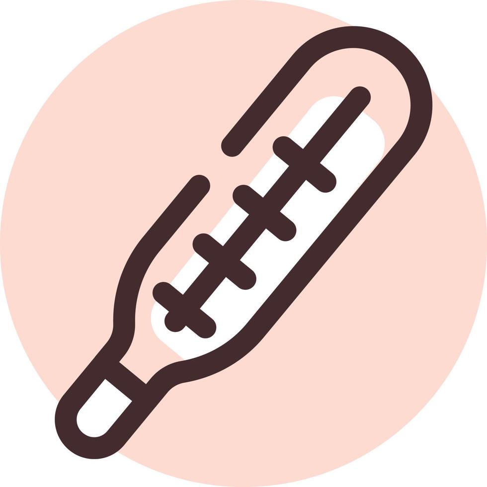 Covid 19 temperature measurement, illustration, vector on a white background.
