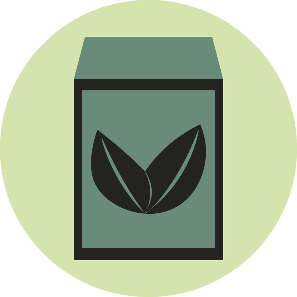 Green Tea box, illustration, on a white background. vector