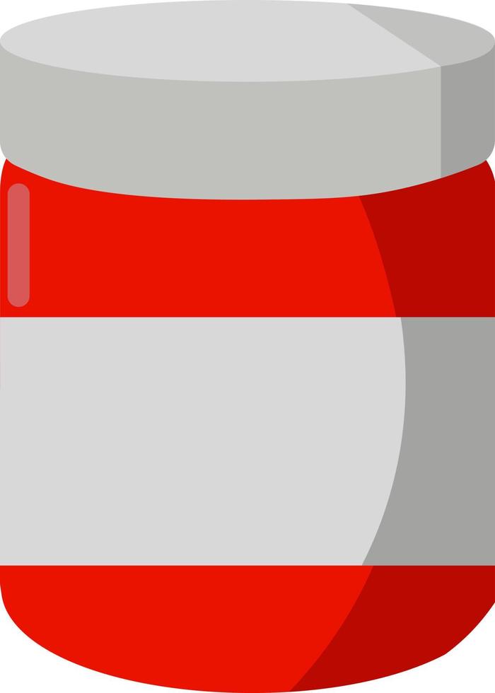 Red jar, illustration, vector on white background.