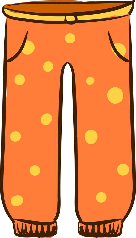 Pantalones de payaso naranja, ilustración, vector sobre fondo blanco.