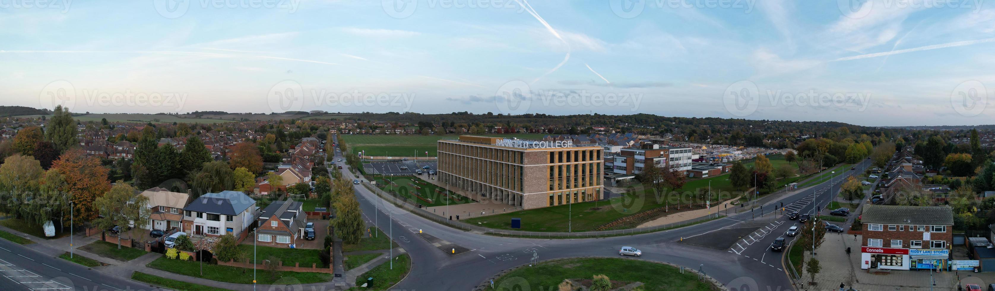 Best Aerial View of Luton City of England after Sunset photo