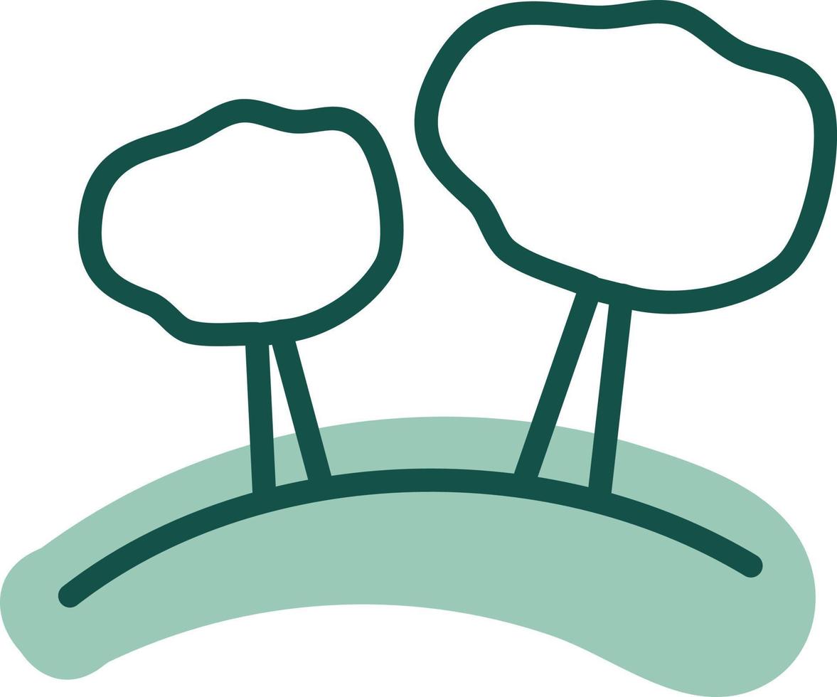 Two trees, illustration, vector on a white background.
