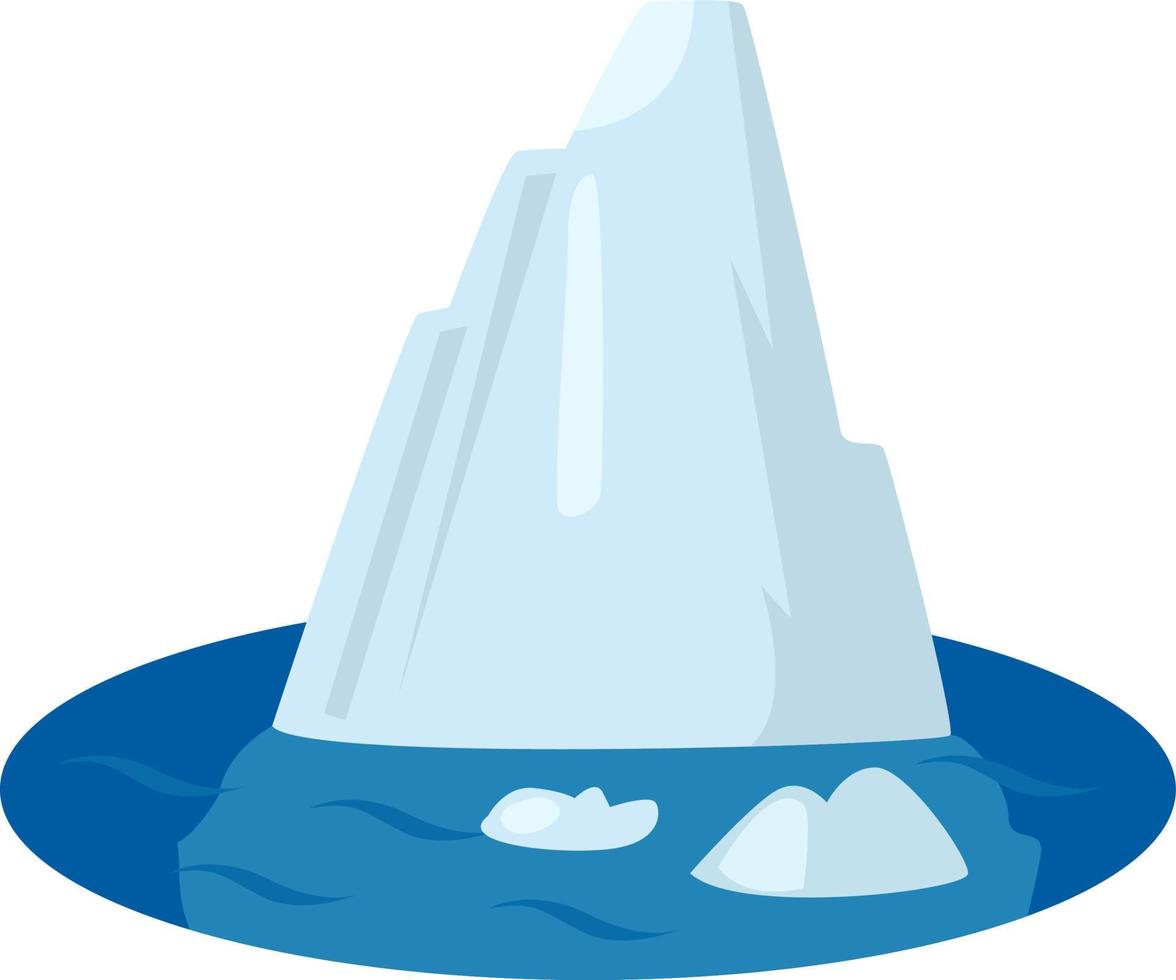 Iceberg in sea , illustration, vector on white background