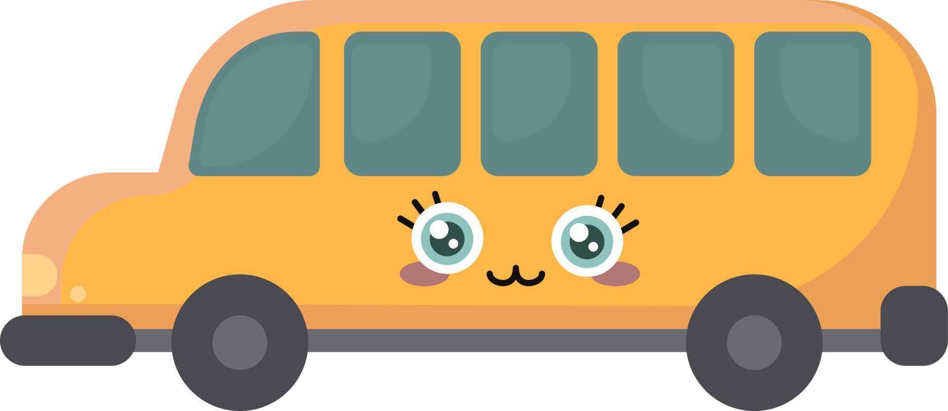 autobús escolar, ilustración, vector sobre fondo blanco.