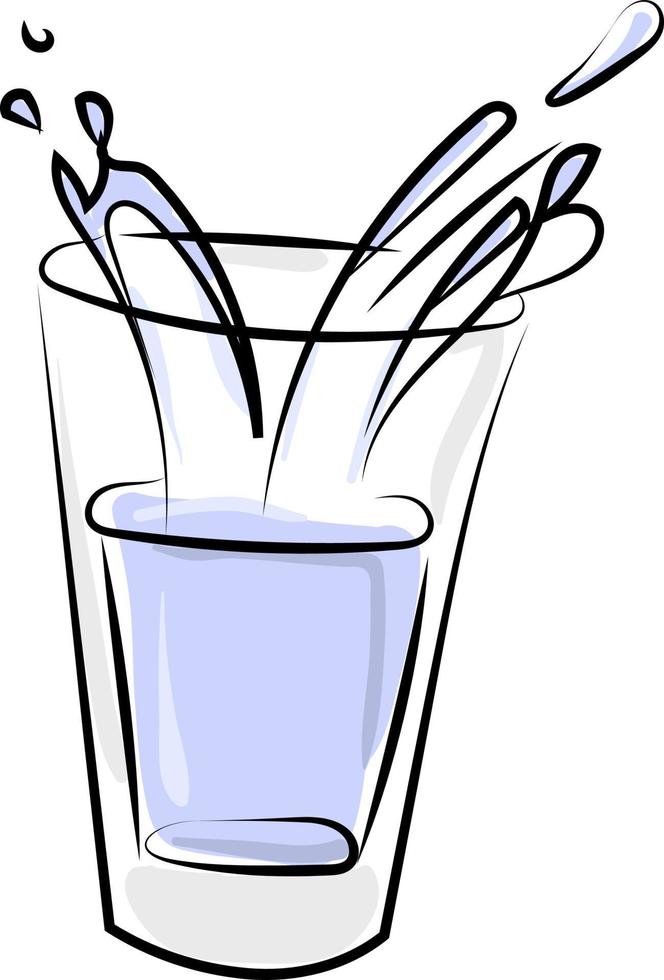 Cup of water, illustration, vector on white background.