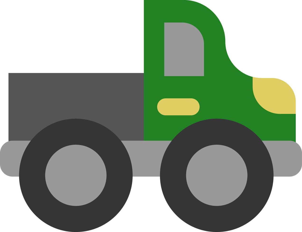 Green truck, illustration, vector on a white background.