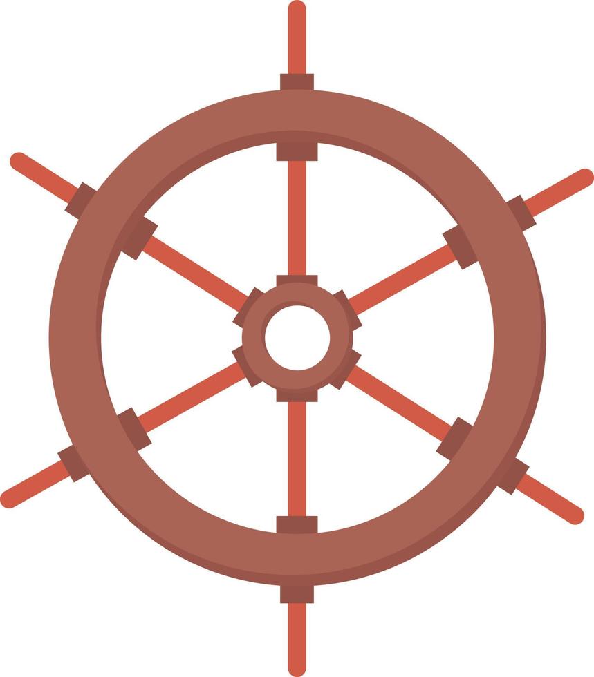 Boat steering wheel, illustration, vector on white background