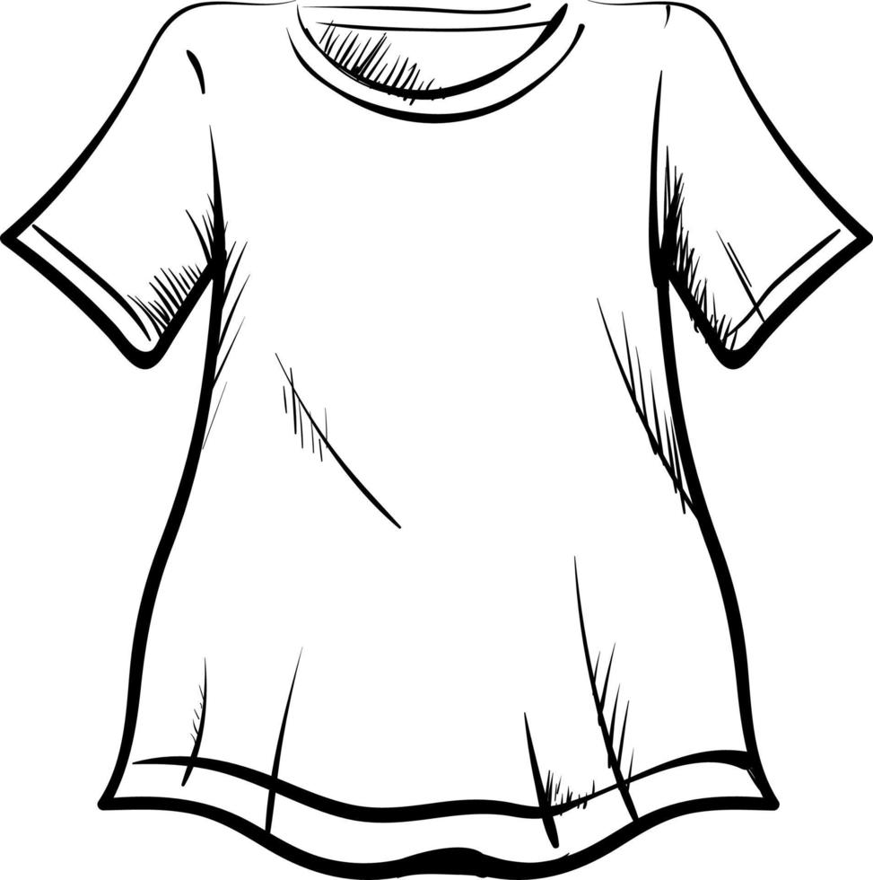 dibujo de camiseta, ilustración, vector sobre fondo blanco.