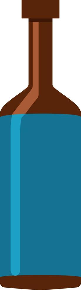 Blue bottle, illustration, vector on white background.