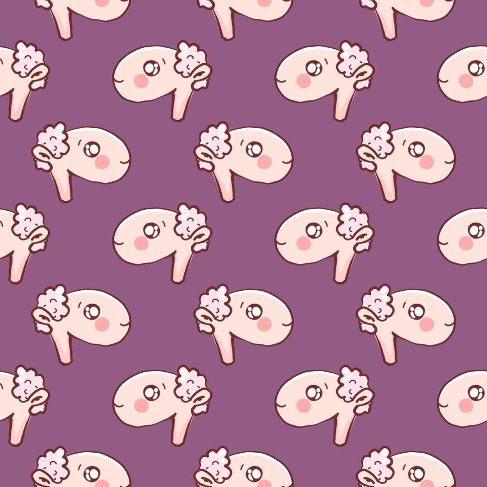 Sheep head , seamless pattern on a pink background. vector