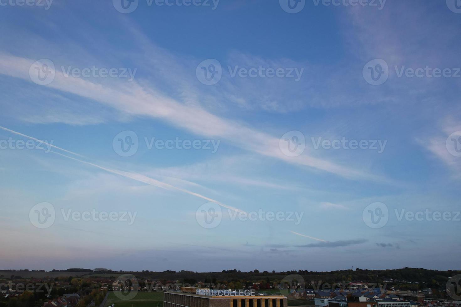 Best Aerial View of Luton City of England after Sunset photo