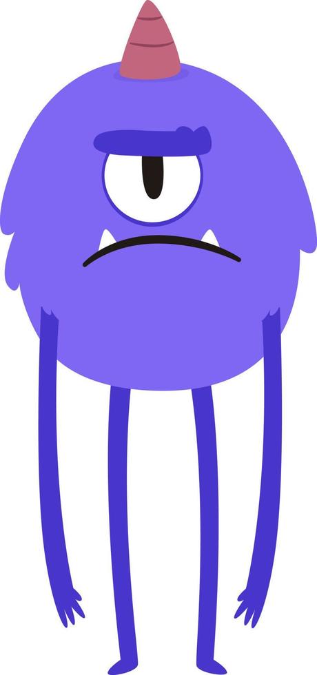 Purple monster, illustration, vector on white background.