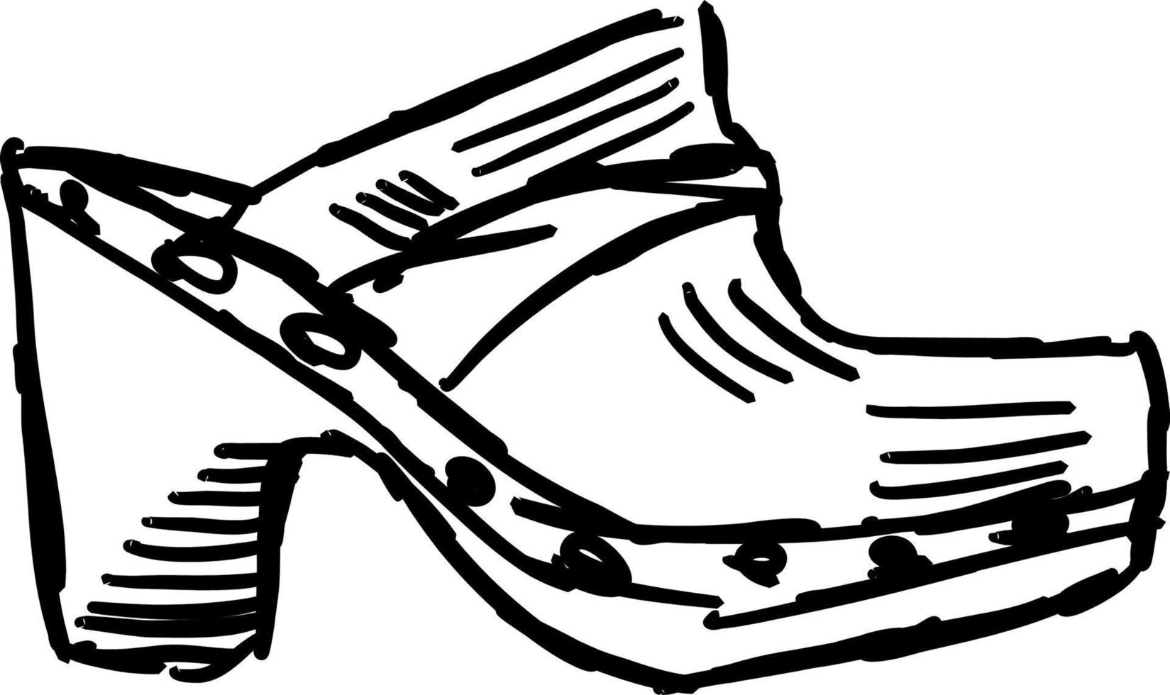 Clogs sketch, illustration, vector on white background.