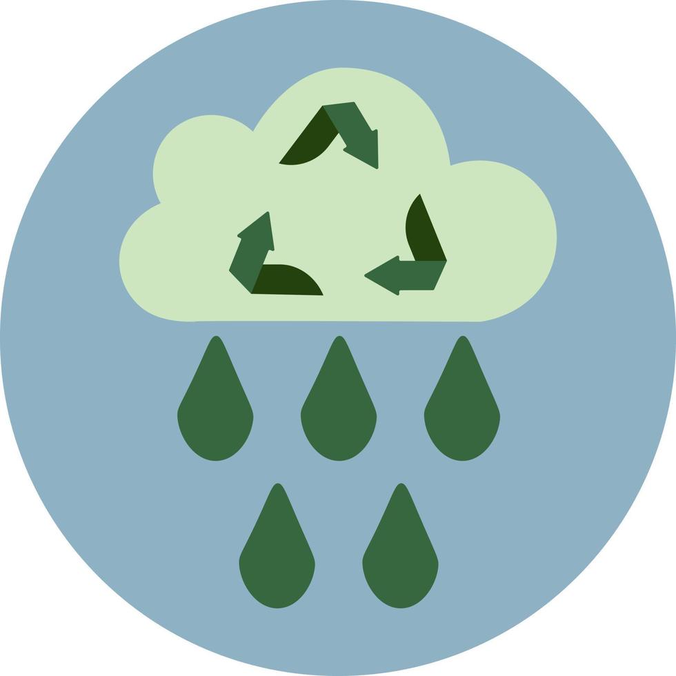 lluvia verde, ilustración, vector sobre fondo blanco.