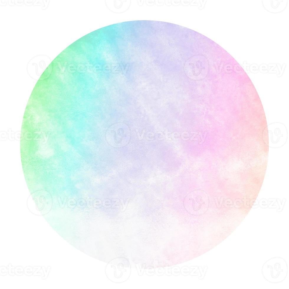 Multicolored hand drawn watercolor circular frame background texture with stains photo