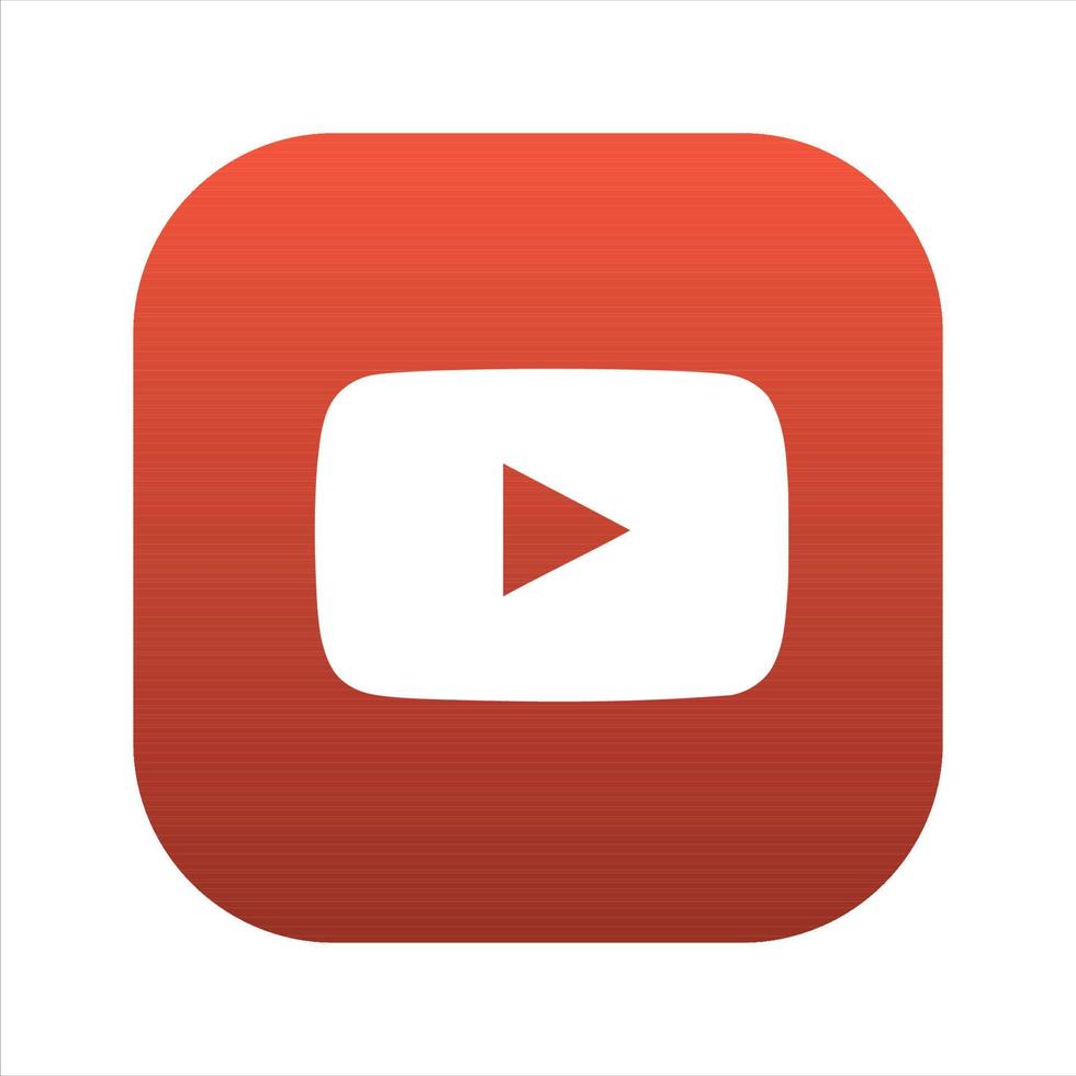 icono de youtube, logotipo de redes sociales de ios youtube sobre fondo blanco, vector libre