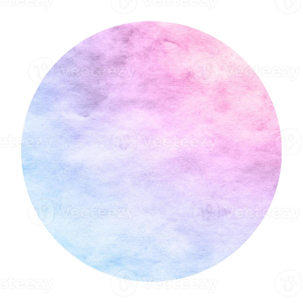 Space colors hand drawn watercolor circular frame background texture with stains photo