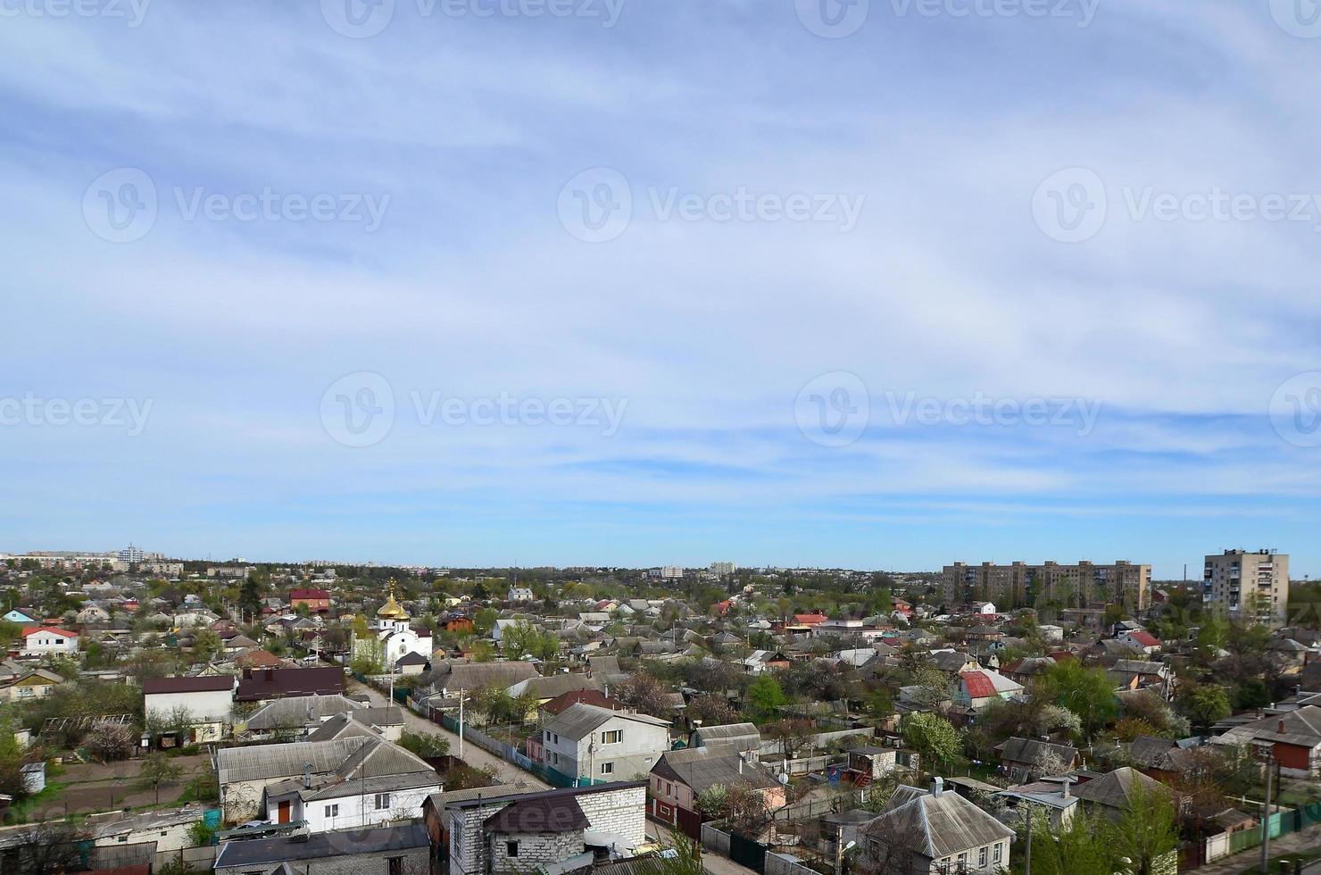 Landscape of an industrial district in the Kharkov city from a bird's eye view photo