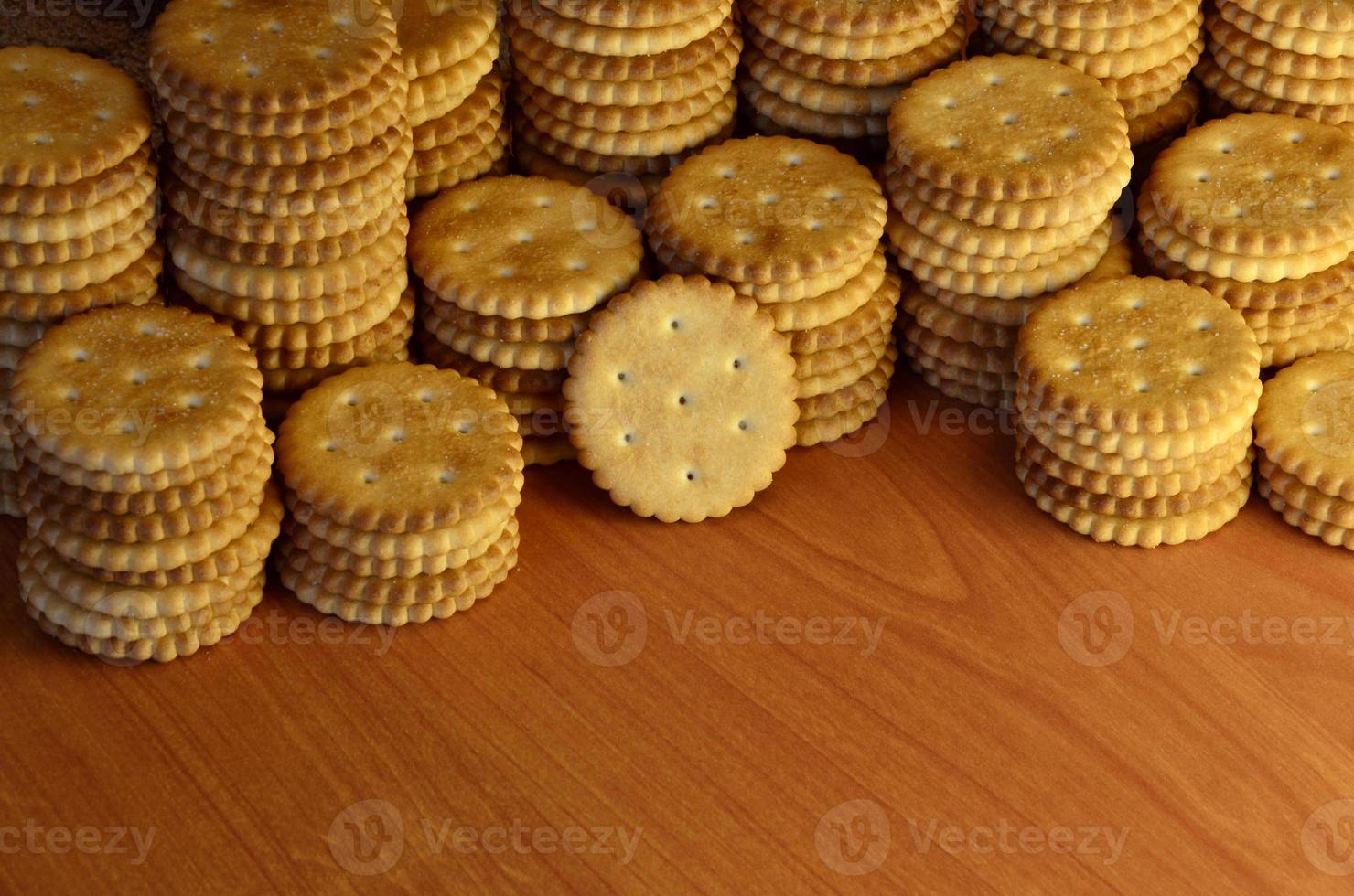 Classic round salted crackers photo