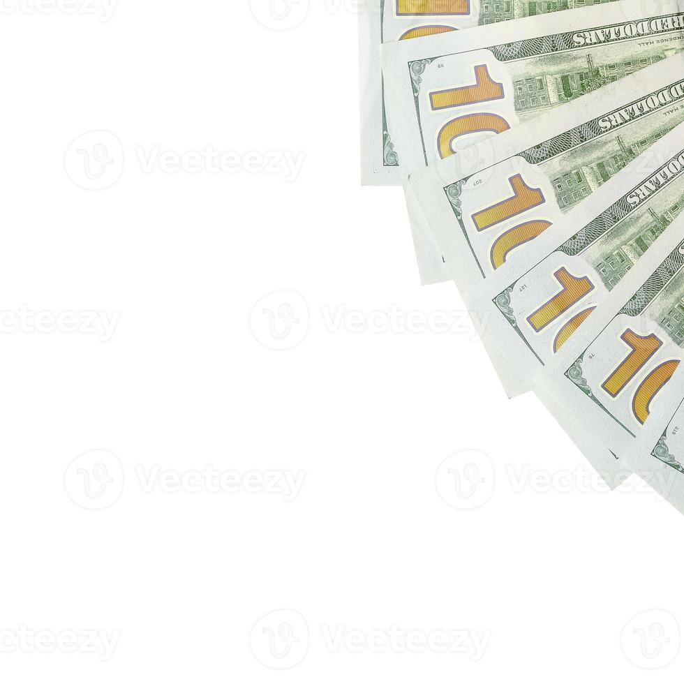 Dollar bills. American money isolated on white with copy space photo