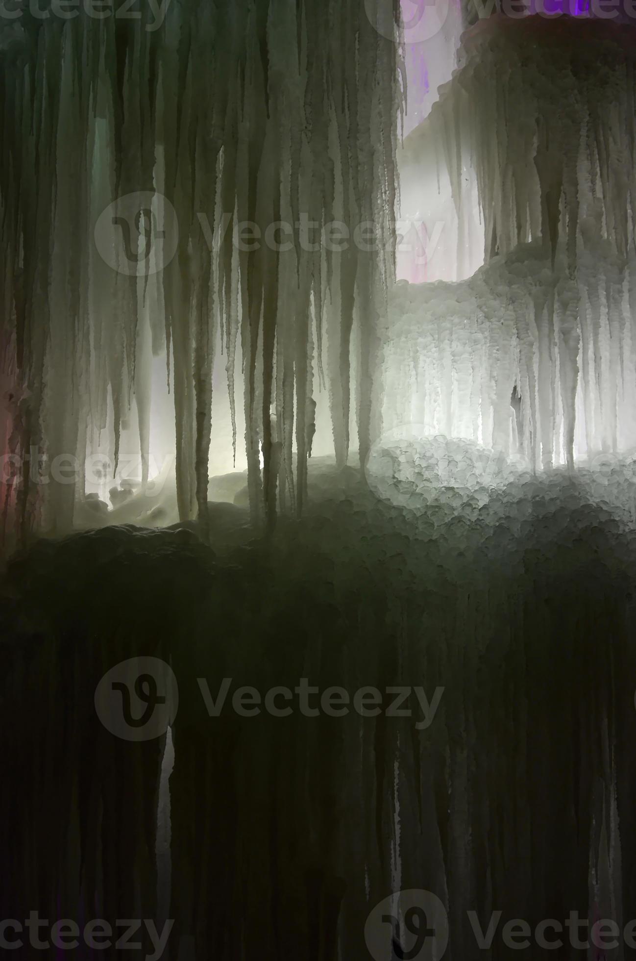 Large blocks of ice frozen waterfall or cavern background 13902524