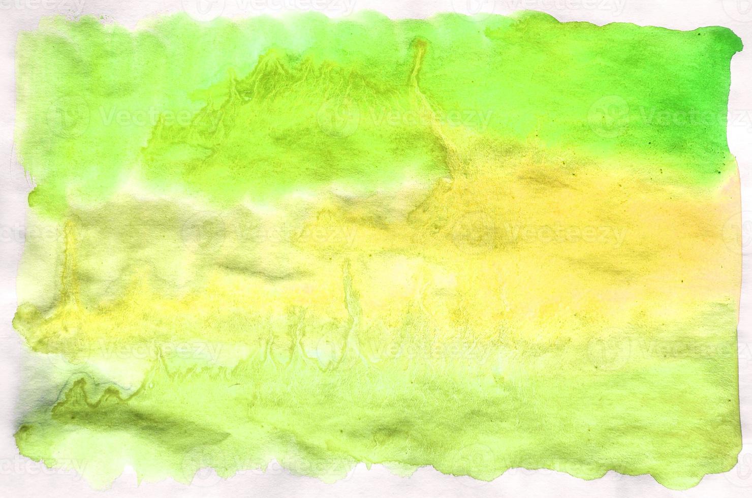 Colorful green and yellow watercolor background for wallpaper. Aquarelle bright color illustration photo