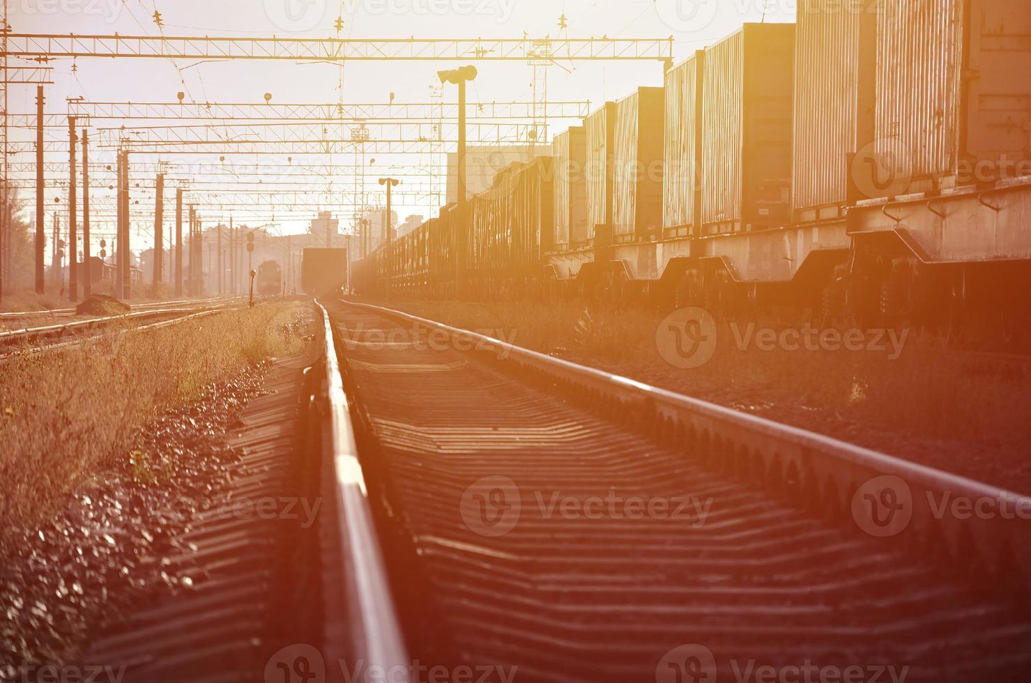 Morning railway landscape photo