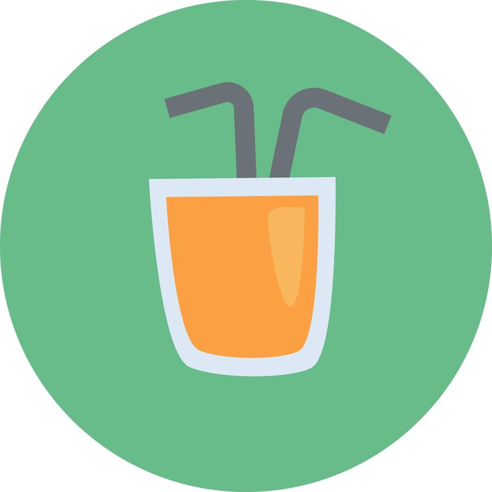 Yellow juice with straws, illustration, vector, on a white background. vector