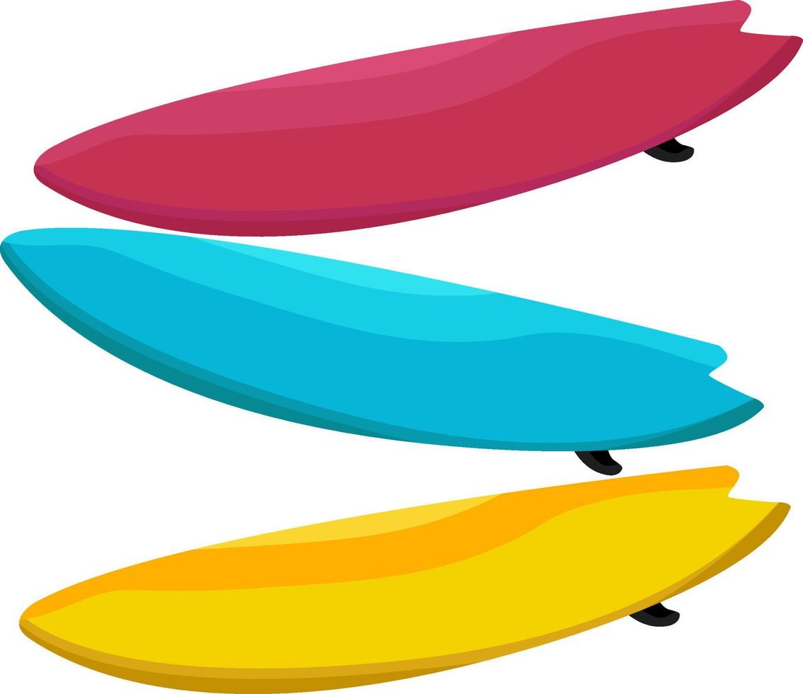 Surf boards, illustration, vector on white background