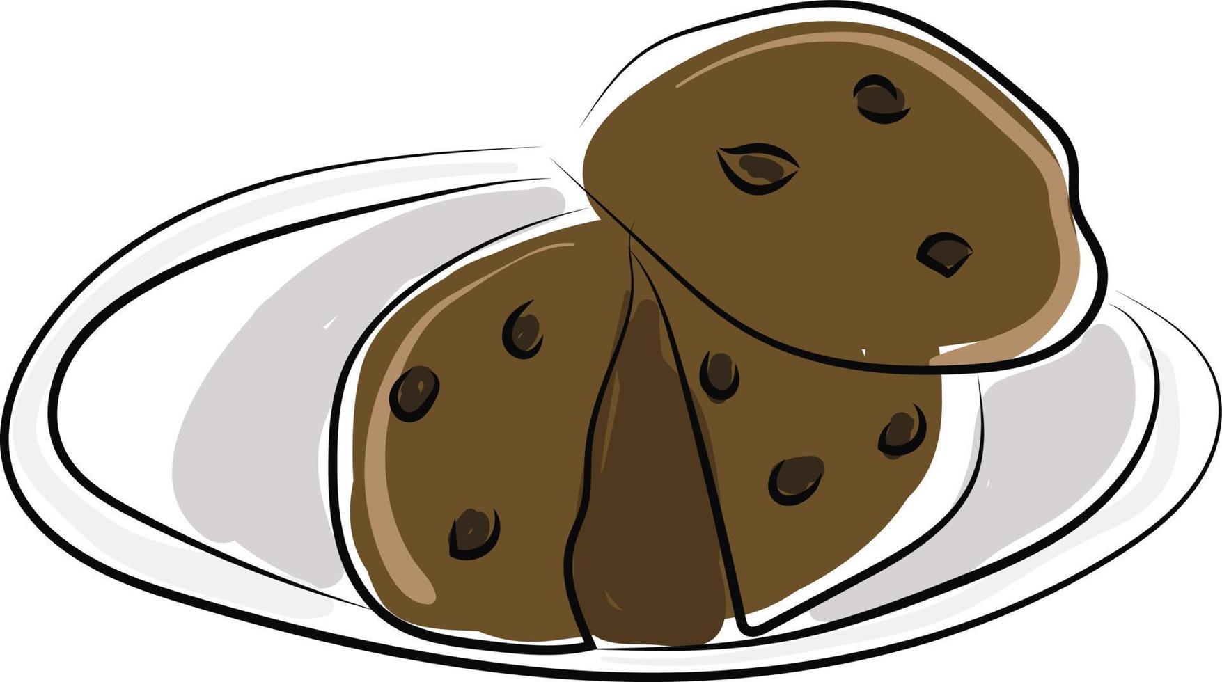 galleta de chocolate, ilustración, vector sobre fondo blanco.