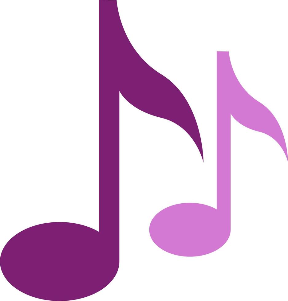 Two music notes, illustration, vector on a white background