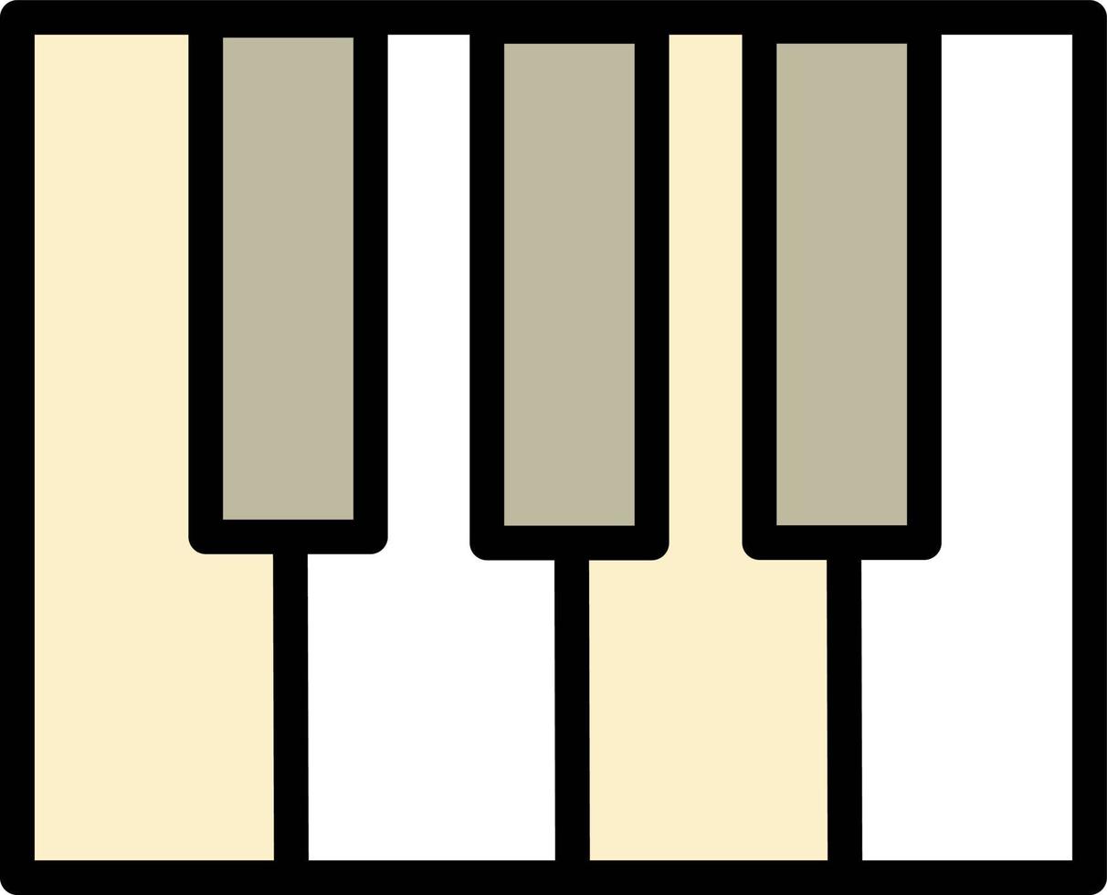 Piano keys, illustration, vector on a white background.