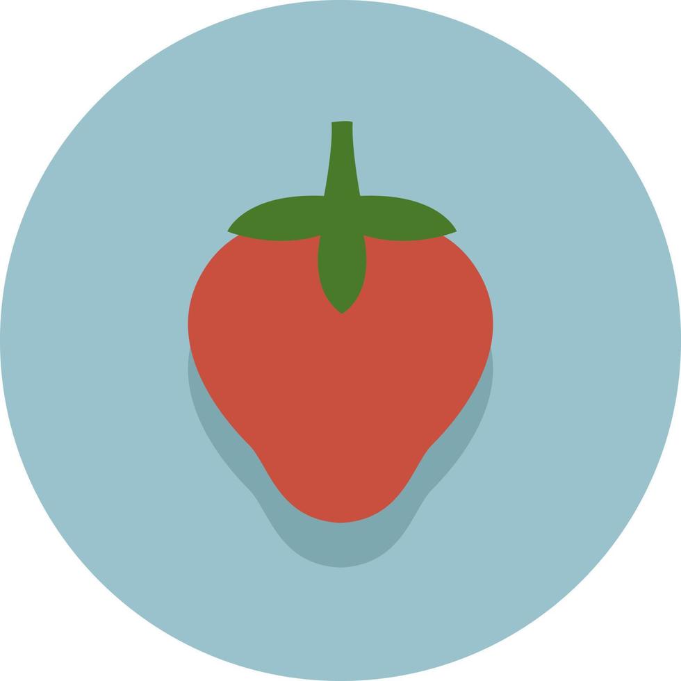 Una fresa roja, ilustración, vector sobre fondo blanco.
