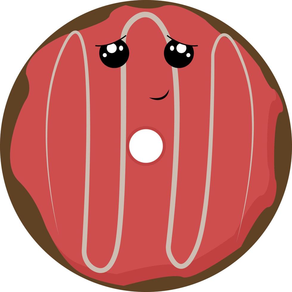 Cute donut, illustration, vector on white background.