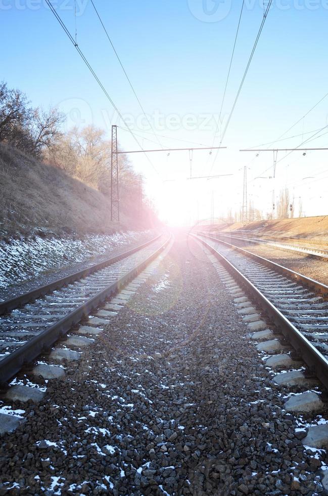 Winter railroad landscape photo