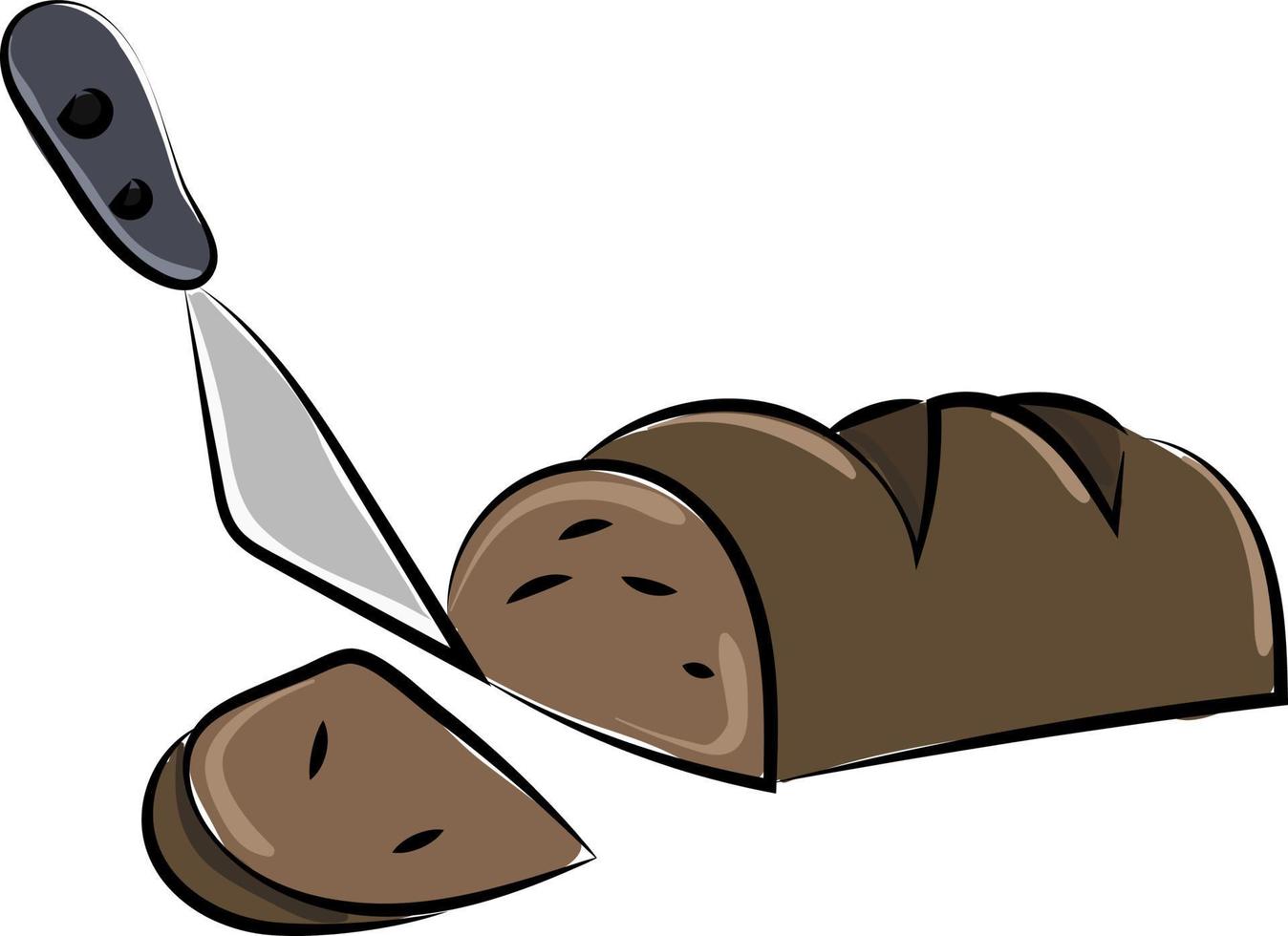 Dark bread, illustration, vector on white background.